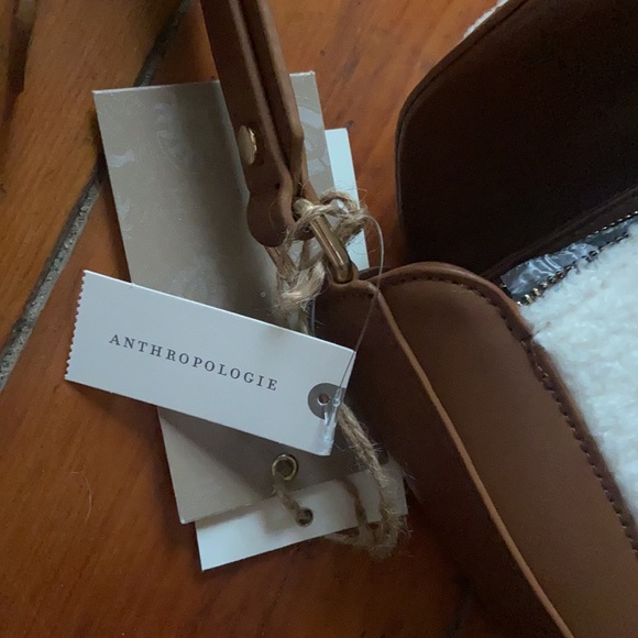 Antik Kraft 👜 Anthropologie Vegan Leather & Shearling Crossbody Flap Bag NWT - Picture 7 of 15